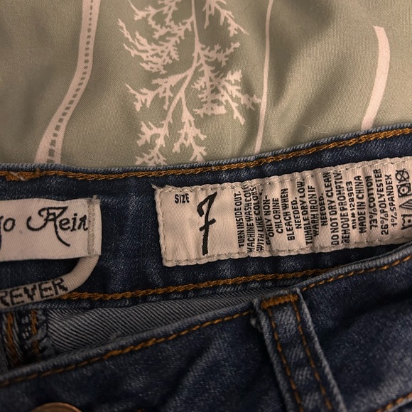 Indigo Rein Blue Frayed Hem Jean Shorts - Picture 4 of 4